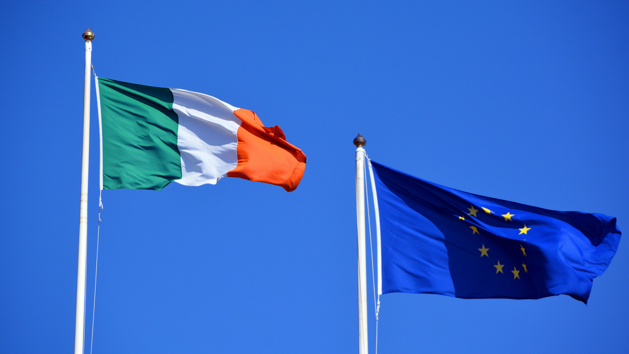 Ireland and EU flags