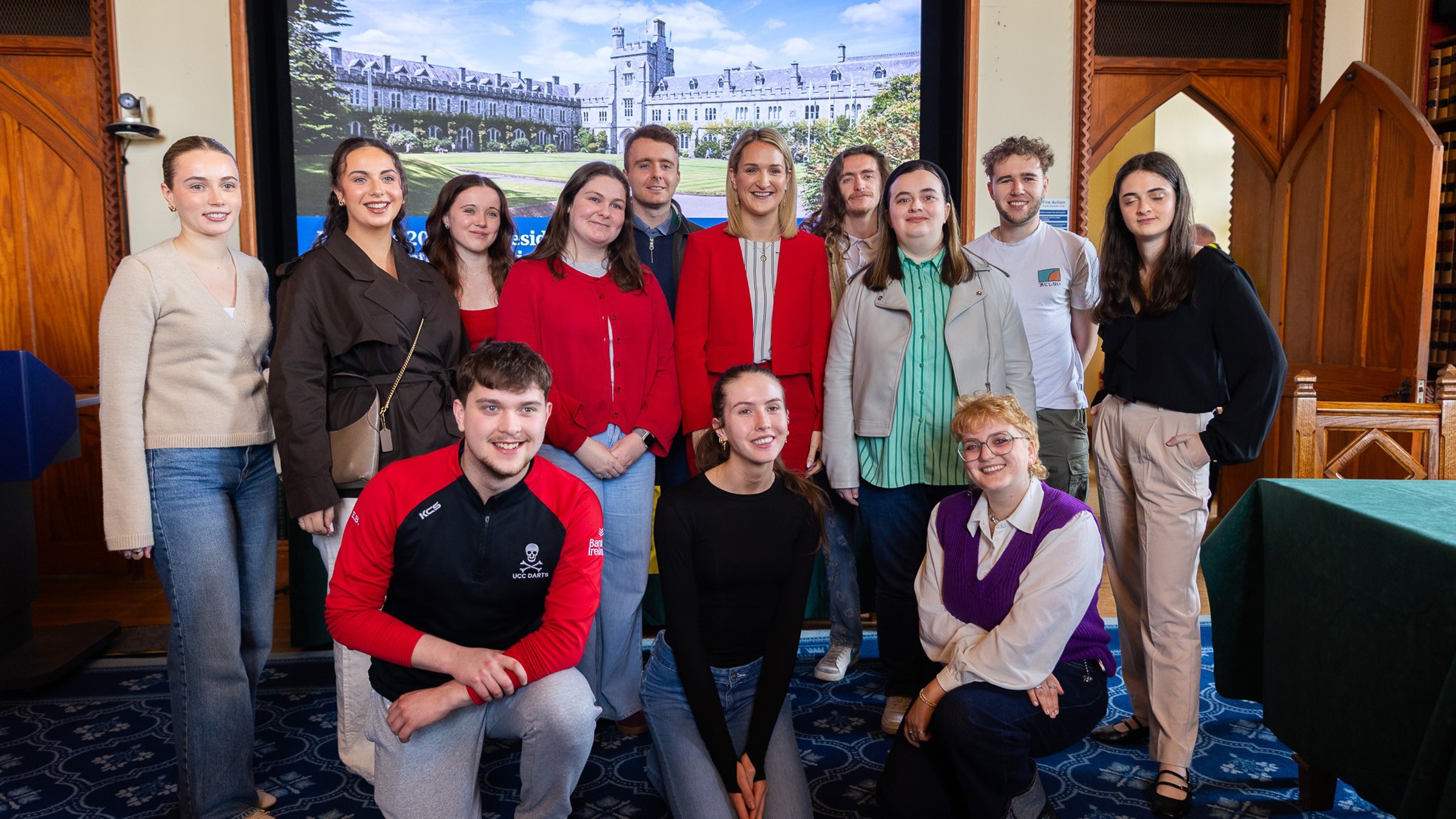 Minister McEntee with Students at University College Cork
