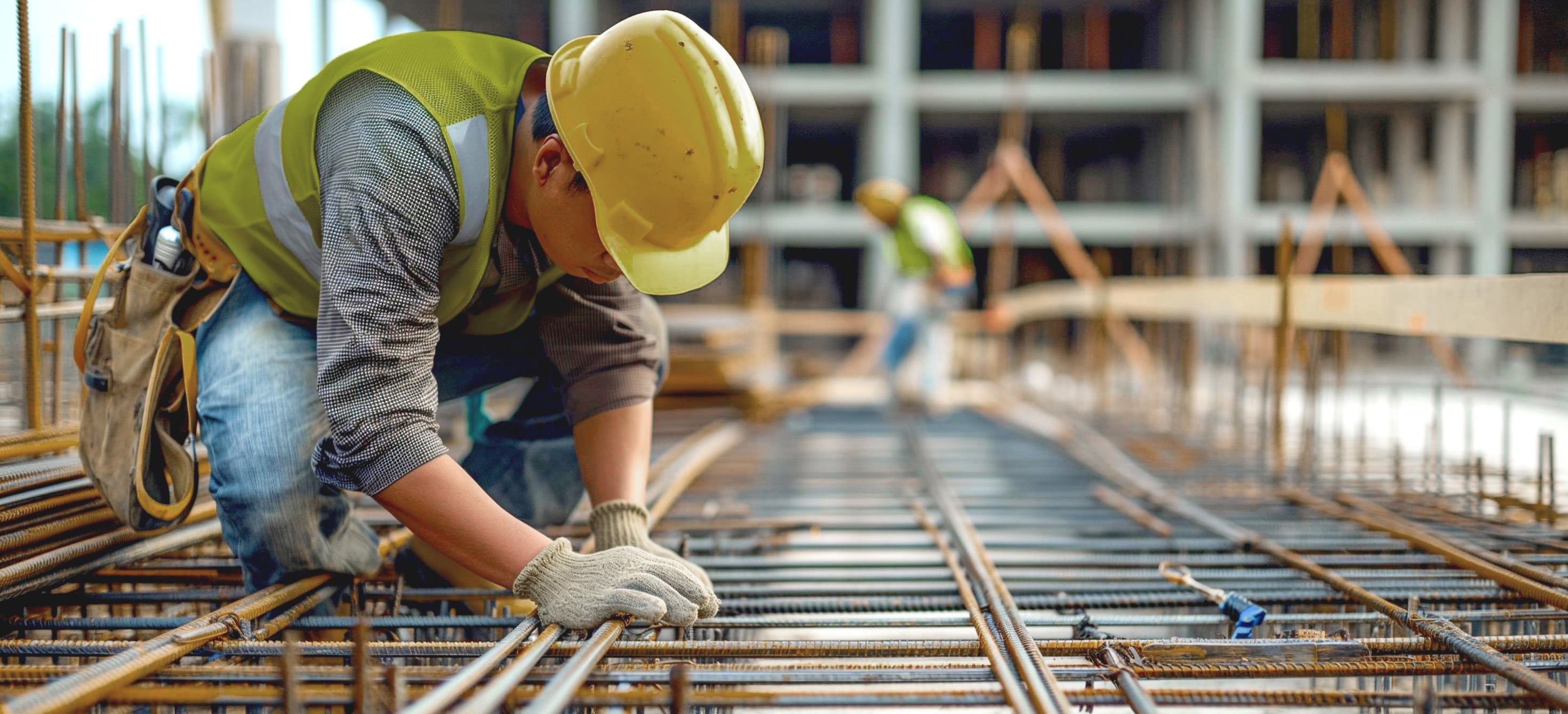 Construction worker working on a building site