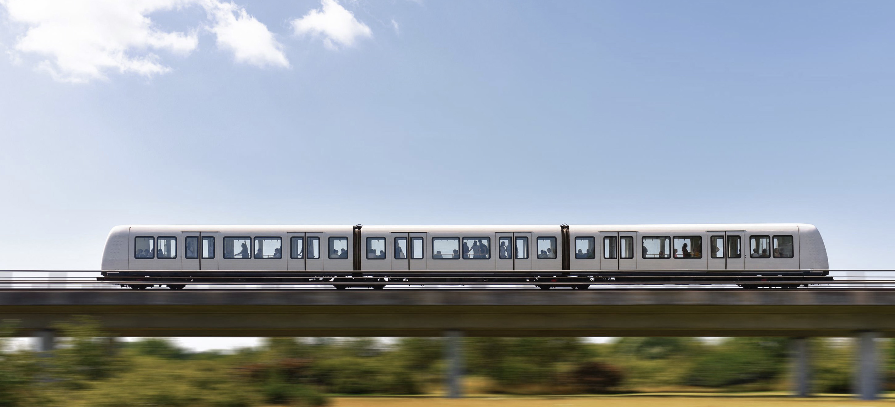 Train on a bridge