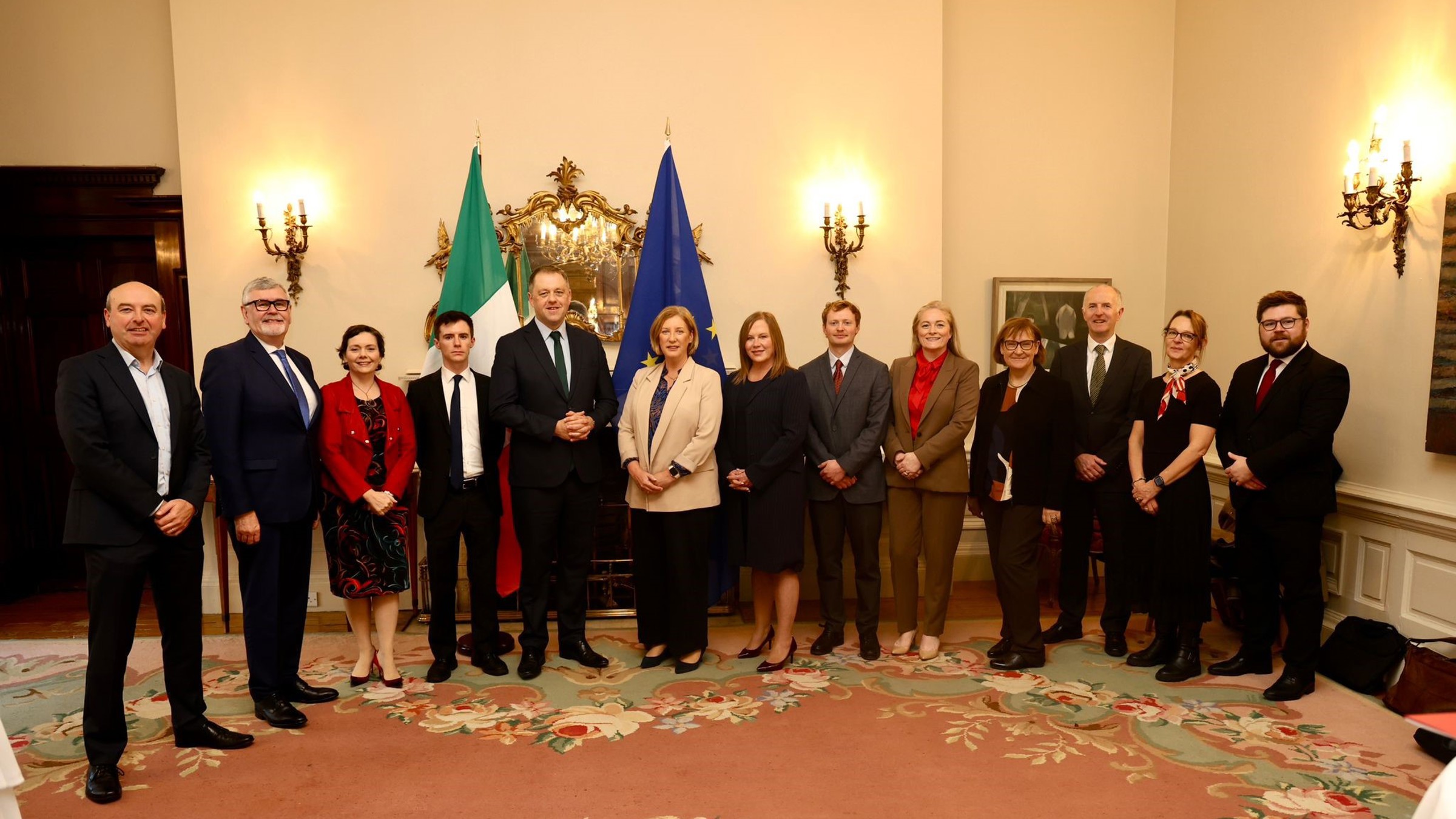Minister Byne poses for a photograph with officials from the Irish Business and Employers Confederation (Ibec).