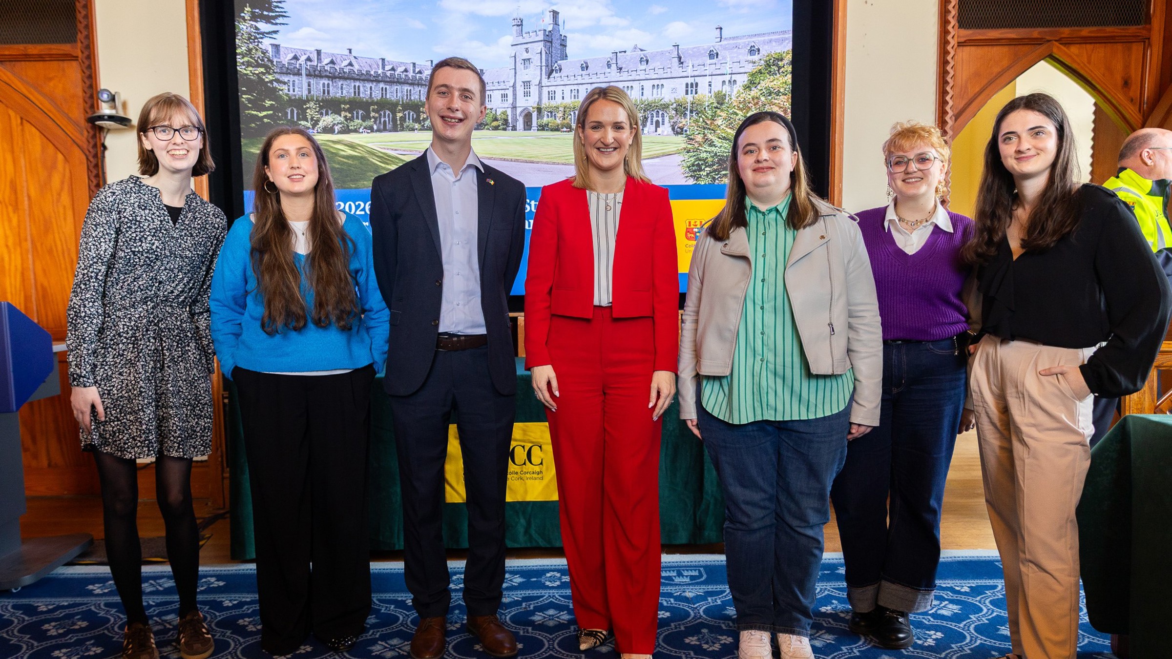Minister McEntee meeting students from University College Cork.